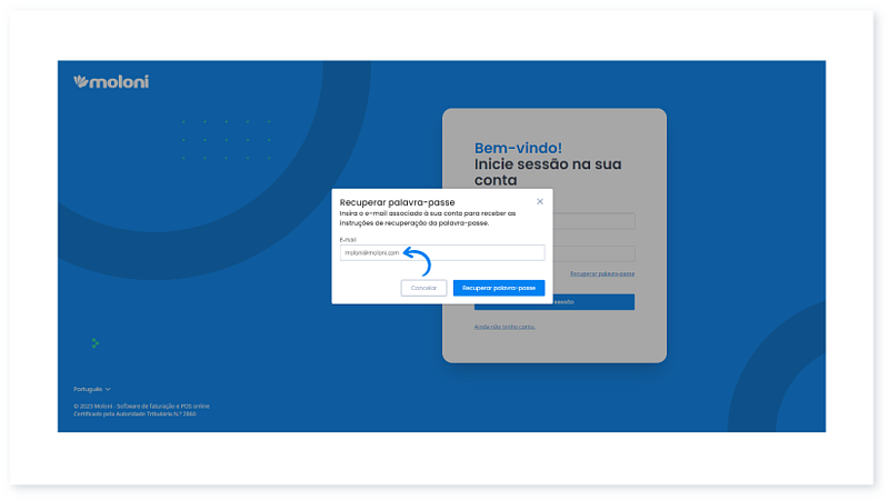 Como recuperar os meus dados de acesso no Moloni 2